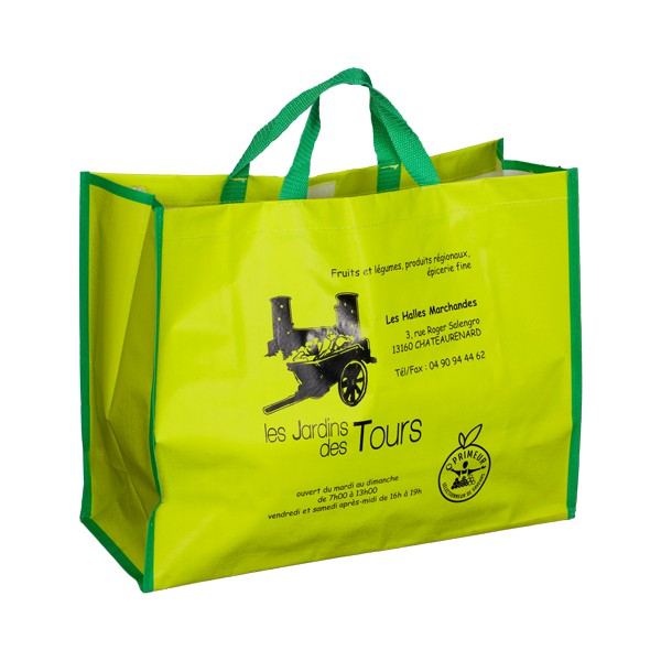 Sac cabas shop plastique tressé